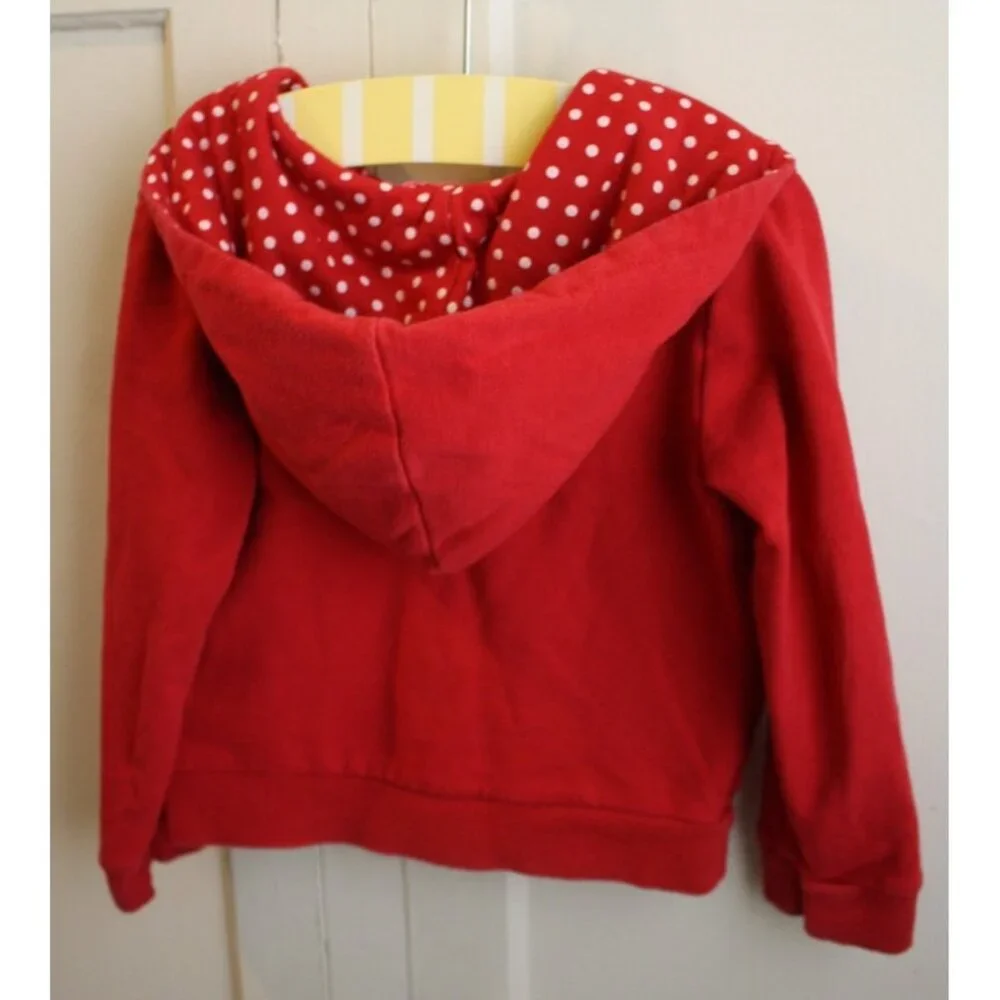 Osh Kosh Bgosh Girls' 2T Zip-up Sweater Hooded Jacket Red w/ Heart Zipper Pull